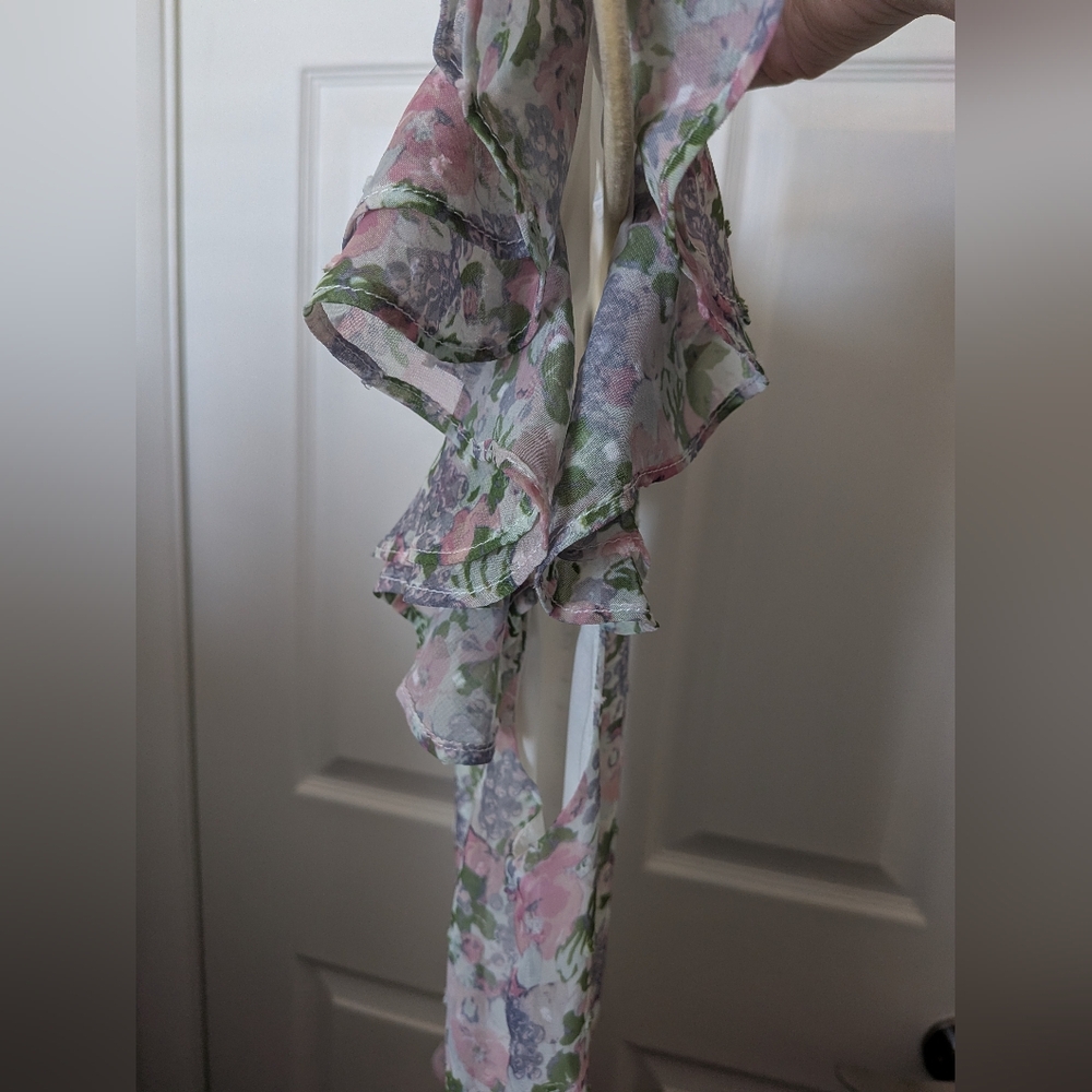 Senlis Elaine Ruffle Floral Midi Dress S NWT $238 - Picture 5 of 6